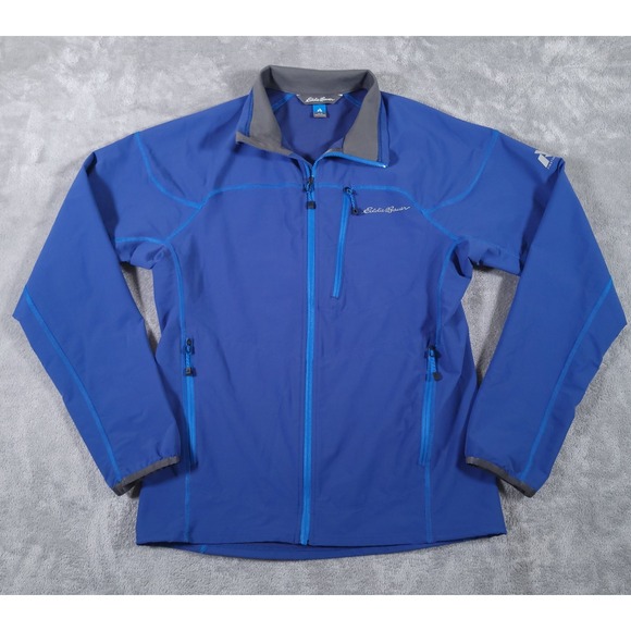 Eddie Bauer Jacket Mens Small First Ascent Blue Sandstone Soft Shell Windbreaker - Picture 1 of 13